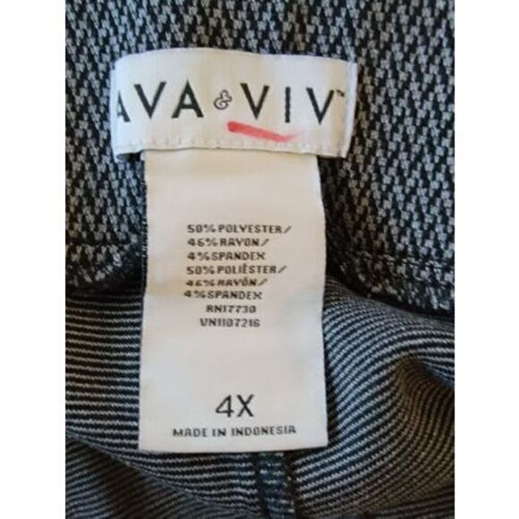AVA & VIV 4X Women's Flat Front Stretch Ankle Pants Slacks‎ Dk Grey Black - Picture 7 of 7